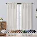 OVZME Natural Room Darkening Curtains for Bedroom 78 Inches Long 2 Panels, Thermal Insulated Energy Saving Blackout Curtains for Living Room, Dual Rod Pocket Blackout Drapes, 2x40Wx78L Inches