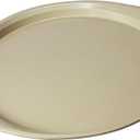 Pizza Pan - 14 Inch Nonstick Pizza Pan for Oven with Widen Handles for Cooking, Baking, and Grilling - Durable, Even Heating, Long-Lasting Kitchen Cookware (1, Golden)