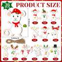 36 Pcs Christmas Mouse Ornaments Wooden Christmas Mice Tree Ornaments Woodland Cute Tree Wreath Decor Xmas Hanging Wood Cutouts Decor for Farmhouse Home Xmas Winter Holiday Party Favors
