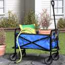 Amazon Basics Collapsible Heavy Duty Utility Wagon for Outdoor Sports, Camping, Garden, and Shopping, Versatile, Easy to Store, 265 Pounds Capacity, 27.6 x 40.9 x 20 inches, Blue