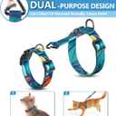 Halypet Cat Harness and Leash Set, 3-in-1 Adjustable & Lightweight, Escape-Proof, Comfortable Soft Kitten Harness for Large Cats, Safe, Easy to Wear, Outdoor Walking Travel, Size: Medium (8-18 lb)