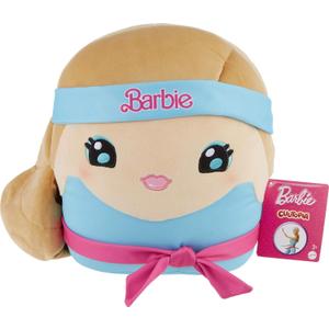 Barbie Cuuutopia Plush, 10-inch Soft Pillow Doll with Iconic 80s-Inspired Workout Look, Tactile Tie Belt & Long Ponytail, Collectible Toy