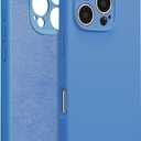 iPhone 16 Pro Max Case Silicone,with [Full Camera Protection][Soft Anti-Scratch Microfiber Lining],Liquid Silicone Ultra Slim Shockproof Phone Case for Men Women Girls-Finch, Blue