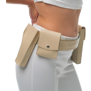 Adjustable Belt with Pockets Holster for Women's Women Cream Cosplay Halloween Costume Warrior White, One Size