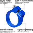 FIFTY-FIFTY Bike Seat Post Clamp, Aluminum Alloy Bicycle Seatpost Collar, 28.6/29.8/31.8/34.9/36.4/38.6mm Bicycle Seat Tube Clip for Most MTB, Road Bikes (34.9mm, Blue)