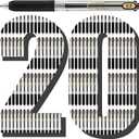 Aozora 20 Pack Black Gel Pens Fine Point Smooth Writing Pens Retractable Black Ink Pen with Soft Grip 0.5mm Quick Dry Office School Supplies Gold Clip