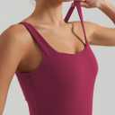 Womens Sports Bra  Workout Crop Tank Tops for WomenSleeveless Square Neck Padded Bras with Built in Bra (Purple, S)