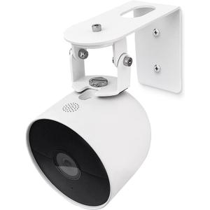 Nest Camera Mount Compatible with Google Nest Cam Outdoor or Indoor, Battery - 2nd Generation,360 View Anti-Drop Outdoor Wall Bracket Mounting Kit Nest cam Accessories- White