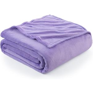 Hansleep Fleece Lilac Twin Blanket, Super Soft Flannel Fuzzy Plush Cozy Blanket for All Seasons, Lilac, Twin 60x80 Inches