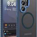 DEERLAMN Strong Magnetic Case for Samsung Galaxy S26 Ultra 6.9-Inch,[Compatible with Magsafe][Military Grade Drop Protection] Translucent Matte Shockproof Protective Phone Cover, Frosted Blue