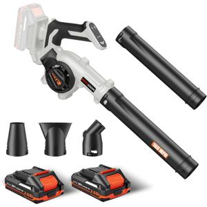 Leaf Blower Cordless-20V Mini Leaf Blowers with 2x2.0Ah Battery and Charger,3 Blowing Nozzles & 3 Speed Mode 160MPH,Battery Powered Leaf Blowers for Lawn Care,Patio,Yard,Dust