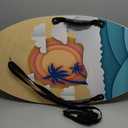 Skimboard with Handles Tow Rope, Wooden Skim Boards Beach Toy for Kids, Towable Kids Board for Shallow Water Beach and Lawn Use