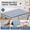 Chumia 48 Inch Dog Crate Topper,Foldable Gray Felt Kennel Cover Board
