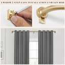 Warm Gold Curtain Rods for Windows 66 to 120",1 Inch Disc Wrap Around Curtain Rod with Aluminum Finials and Brackets,No Screw Disassembly Adjustable Blackout Curved Room Darkening Curtain Rod