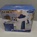 Steam Cleaner, Pressurized Handheld Multi-Surface Natural Steam Cleaner with 12 PCS Accessories & Safety Lock, 350ML Large Capacity, Steamer for Car, Home, Upholstery, Kitchen, Window, Grime, Grease (Blue and White)