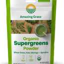 Amazing Grass Super Greens Booster: Greens Powder Smoothie Mix with Spirulina, Moringa, Wheat Grass & Kale Smoothie Booster, Chlorophyll Providing Greens, 30 Servings (EXP 05/15/25)