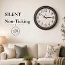 Vintage Wall Clock 18 Inch, Silent Non-Ticking Large Farmhouse Wall Clock