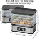 Food Dehydrator Machine for Jerky, 5 Stackable BPA-Free Trays with Temperature Control, 250W Small Dehydrator for Fruit, Beef and Deer Jerky, Mushroom, Herbs, Recipe Included, 72H Max