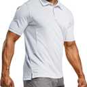 CQR Men's Polo Shirts, Tactical Short Sleeve Golf Performance Shirts, Lightweight Dry Fit UPF 50+ Pique (X-Large)