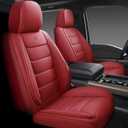 Full Coverage Faux Leather Car Seat Covers Full Set,Automotive Seat Covers for Cars,SUVs Pick-up Truck, Car Seat Cushion, Wine Red Seat Covers for 5 Seats