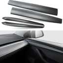 Dashboard Cover Wrap and Front Door Trim Armrest Panel Cover Wrap Compatible with Tesla Model 3(2021-2023) and Model Y(2019-2024) Tesla Interior Cover Trim 4PCS-Matte Carbon Fiber