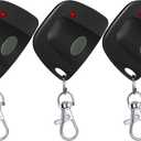 Kingdder 3 Pieces Gate Opener Remote Compatible with Multicode 300mhz 10 Dip Switch 3089 3060 3070 Garage Door Opener Remote Control with Keychain(Black, Gray)