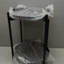 EKNITEY 2 Tier End Table - Metal Side Table Waterproof Small Sofa Coffee Side Tables Bedroom Indoor Outdoor with Removable Tray for Living Room Bedroom Balcony and Office (Black)