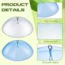 2 Pcs 10 Inch Squirrel Baffles Plastic Bird Feeders Protective Cover Dome Rain Proof with Hooks for Hanging Bird Seed Covers Rain Guards(Clear, Blue)
