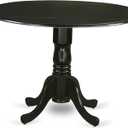 East West Furniture DLT-BLK-T Dining Room Table - a Round Top with 2 Drops Leaf and Pedestal Leg, 42x29.5 Inch, Black Finish