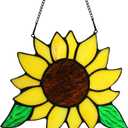 Sunflowers Gifts Stained Glass Window Hanging,Handmade Sunflower Kitchen Decor Suncatcher for Window, Sunflowers Gifts for Women,Birthday Giftss for Mom,Grandma 56 INCH