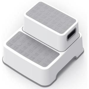 Toddler Step Stools, Kids Step Stool for Bathroom Sink, Gray - Pack of 