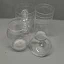 Amazing Abby - Adore - Plastic Apothecary Jars (3-Piece Set, 52/46/46 oz), Acrylic Jars with Lids, Bathroom Canisters, Candy Buffet, Wedding Display, BPA-Free and Shatter-Proof (NOT Glass) (Clear)