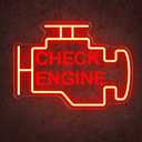 Check Engine Neon Sign, 15 * 11in Garage Led Neon Light, Dimmable LED Neon Signs for Wall Decor, Powered by USB Neon Sign, Wall Art Gift for Men, Neon Signs for Man Cave Garage Room Auto Repair Shop