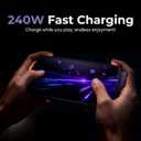 240w Stand Data Cable Invisible Holder Flat Charger 2 in 1 USB-C Charge Case Charging Sideways Standing Mount Side Horizontal Foldable Fast 90 Degree Multiple Braided Cables(240w/C-C)