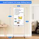 Magnetic Mobile White Board, 48 x 24 Double Sided Dry Erase Board Rolling Whiteboard Aluminum Frame Standing Whiteboard on Wheels