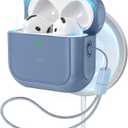 ESR for AirPods 4 Case, Compatible with AirPods 4th Generation Case (2024) (USB-C), Compatible with MagSafe, Drop Protection Cover with Lanyard, Magnetic Lid Lock, Orbit Hybrid Case, Dark Blue