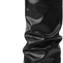 Modatope Knee High Boots Women Fold Over Knee High Boots Chunky High Heels Long Boots Zipper Pointed Toe Dress Tall Boots for Women (9, Black Slouchy)