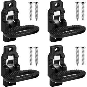 4 Pack Black Folding Safety Step Steel Heavy-Duty Fold Down Utility Body Step Grab flip-up Handle Step for Truck,Trailers, Busses, Boat, RV, Camper, and Other Vehicles E-Coat