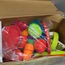 Kids Shopping Cart with Cutting Play Food Set for Kid Kitchen, 2 in 1 Shopping Cart for Kids Grocery Store Pretend Play Kitchen Accessories Sorting Food Bucket Learning Toys Gift for Toddler 3-5 (Brown)