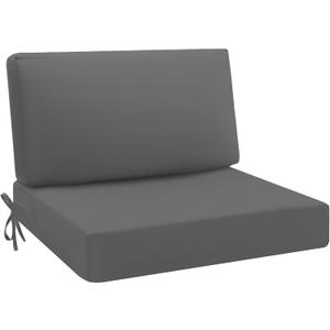 idee-home Outdoor Cushions for Patio Furniture, Outdoor Seat Cushion, Waterproof Hampton Bay Deep Seat Replacement Couch Chair Cushions for Garden Lawn Backyard Deck, 28.5 x 28.5 Dark Grey