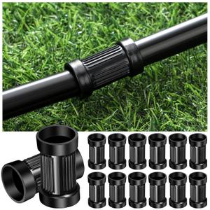 Pangda 25 Pack PVC 1/2-inch Compression Coupling Drip Irrigation Parts Drip Irrigation Connectors Fitting for Supply Tubing and Dripline with 0. 620 Inch Od, Black