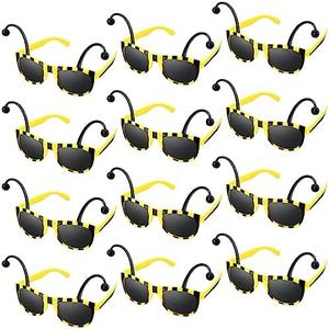 Bencailor 15 Pcs Halloween Bee Glasses Sunglasses Honey Costume Funny Accessory for Adult Antenna Party Favors(Black)