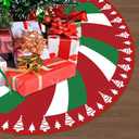 36 Inch Christmas Tree Skirt Red White Green Tree Skirt Peppermint Candy Pattern Xmas Tree Skirt Traditional Christmas Tree Mat Rustic Farmhouse Decorations for Xmas Holiday Party Ornament