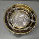 Gold Mixing Bowls, Hammered Mixing Bowls Set of 3 (7.2, 4, 2Qt), Stainless Steel Large Golden Finish Kitchen Bowls, Gold Serving Bowls for Entertaining Prepping Cooking Baking, Multipurpose Bowls