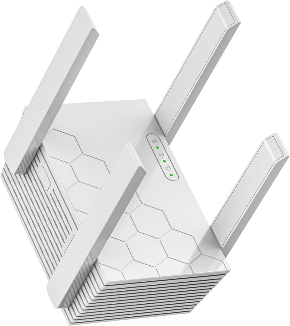 WiFi Extender Signal Booster Dual Band 5.8GHz&2.4GHz, WiFi Booster for Home Covers Up to 10200 Sq.ft and 45 Devices, Wireless Signal Amplifier 1200Mbps WiFi Repeater w/Ethernet Port, 1-Tap Setup