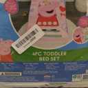 Peppa Pig Be Nice & Kind 4 Piece Toddler Bedding Set - Includes Comforter, Sheet Set - Fitted and Top Sheet + Reversible Pillow Case for Girls Bed, Pink