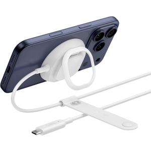 Belkin MagSafe Charger, Magnetic iPhone Charger w/ Qi2 25W, Fast Wireless Charging Pad w/Kickstand for iPhone 17 Series, Samsung Galaxy, Pixel 10, AirPods Pro, Travel - No Power Adapter, White