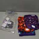 wegreeco Washable Female Dog Diapers Highly Absorbent Reusable Diapers for Dog in Heat Period, 3 Pack (Abstract Geometrical Purple, Large)