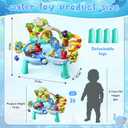 2027 Upgraded 10-in-1 Sand Water Table for Toddlers 1-3, Kids Sensory Table with Electric Water Pump & Elephant Faucet, Play Kitchen Sink with Food Accessories, Fishing Toy