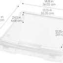 IRIS USA Fits 12" x 12" Paper, 6-Pack Thick Portable Plastic Scrapbook Paper Storage Cases Organizers with Built-in Handle for Art Craft Supplies Yarn File Documents Toys, Rounded Corner - Clear